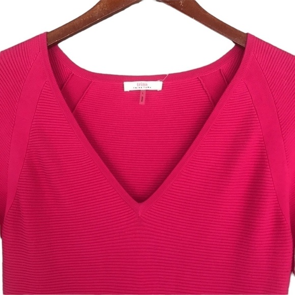 Trina Turk Candence Ottoman Stitch Fit‎ & Flare Sweater Dress - Picture 2 of 13